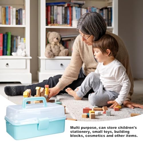 10Inch Tackle Box Organizer and Storage,Three-Layer Sewing Box With 2 Trays - Image 4