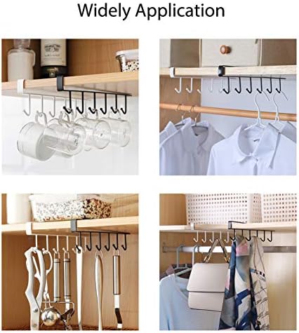 3 Pack White Under Cabinet Mug Holder, Cup Rack For 1 Inch Shelves - Image 6