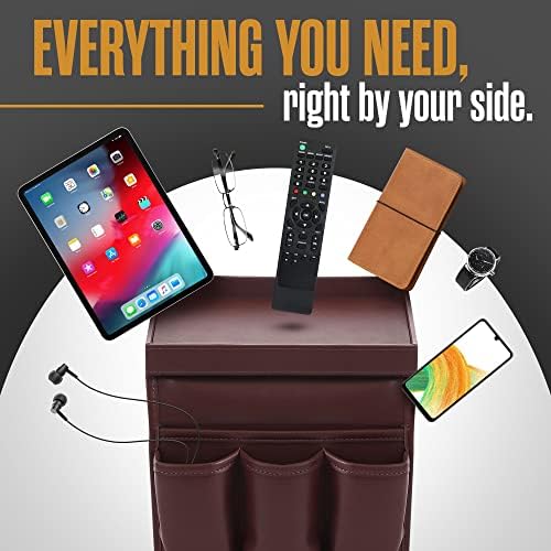 Armchair Caddy, Couch Caddy, Recliner Accessories, Armrest Organizer Brown - Image 5