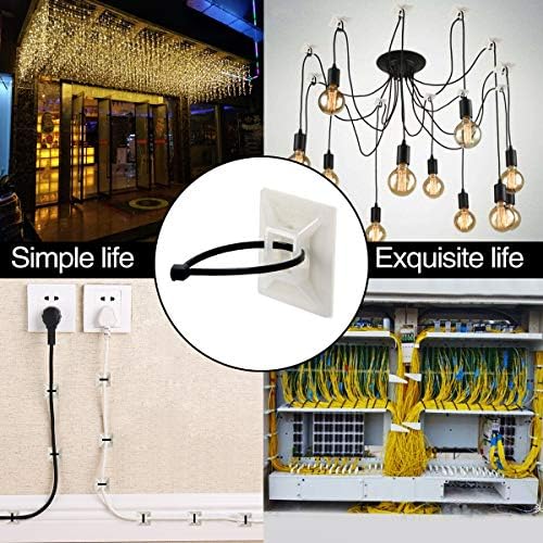 XHF 100 PCS 1.1" White Self Adhesive Cable Zip Tie Mounts Wire Cable Clips Holders Management Anchors Organizer Holders Squares(HS-102) (Pack of 2) - Image 4