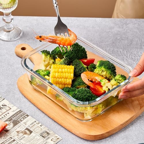 Liuruiyu 10 Pack Glass Food Storage Containers with Lids, Meal Prep Containers, Airtight Bento Boxes with Leak Proof Locking for Microwave, Oven, Freezer and Dishwasher, BPA Free - Image 2