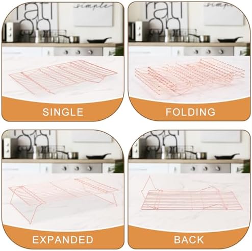 Briout Cooling Rack for Cooking Baking 3 Tiers,16"x10" Wire Rack, Rose Gold - Image 4