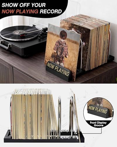 BS-VOG Now Playing Vinyl Record Holder Storage Fits 50 LPs, Gift Package - Image 3