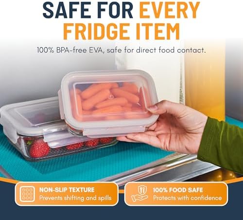 Refrigerator Liners for Shelves by Linda’s Essentials - Easy to Clean Fridge Liner with Spill Protection Fridge Shelf Liners & Drawer Liner, Nonslip BPA-Free Refrigerator Mats (Blue Roll) - Image 5