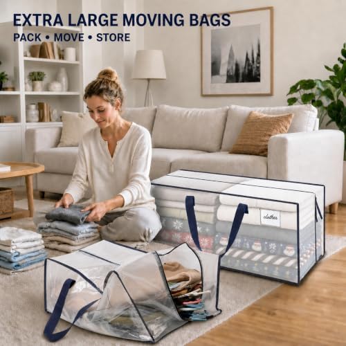 Extra Heavy Duty Large Moving Bags with Zippers and Reinforced Handles - Image 4