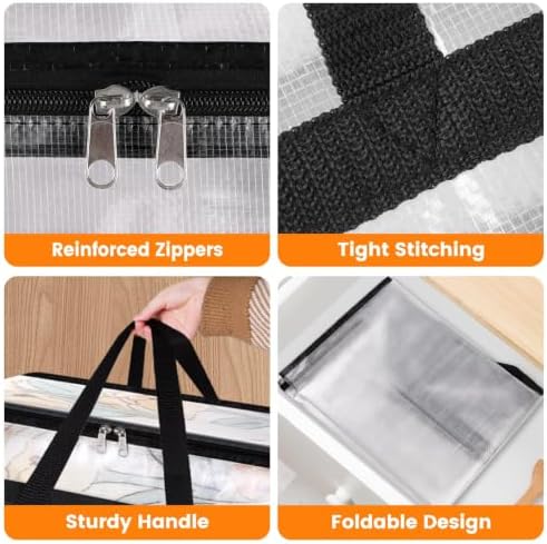BlissTotes Moving Bags 40L 8PCS, Clear Clothes Storage Under Bed Storage - Image 3