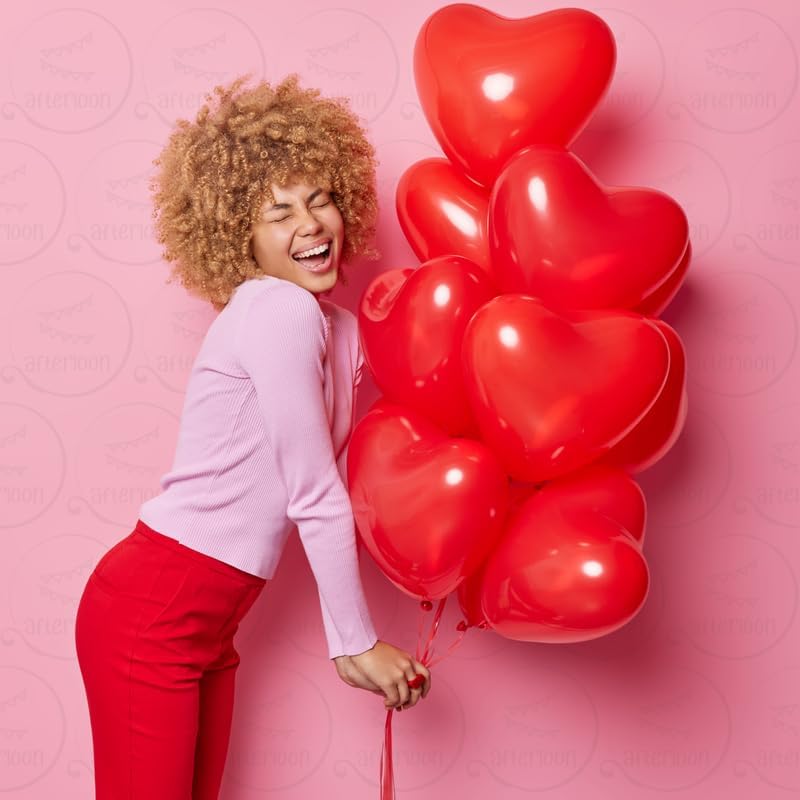 AFTERLOON® Biodegradable Balloons 24 pcs Pastel Baby Pink 10 Inch Heart Shaped, Thickened Extra Strong Natural Latex Helium Float, Proposal Marriage Love Baby Shower Gender Reveal Wedding Bridal