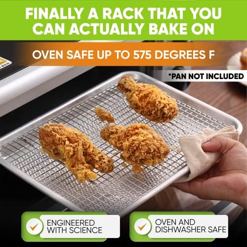 Spring Chef 8.5" x 12" Stainless Steel Cooling Rack for Baking, Set of 2 - Image 5