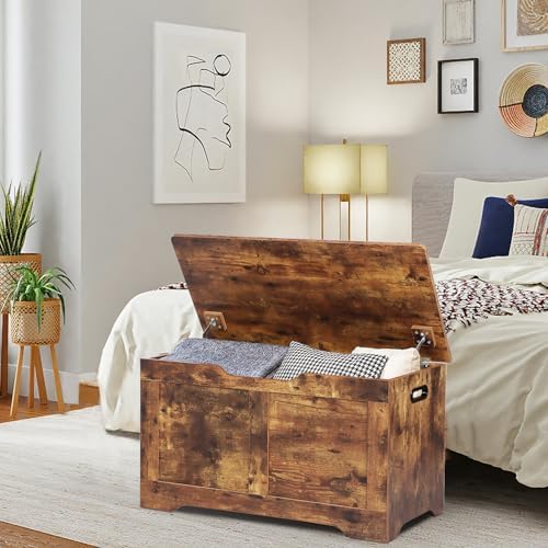 Timberer 31.5" Storage Chest, Wooden Storage Bench, Lift Top Toy Chest - Image 2