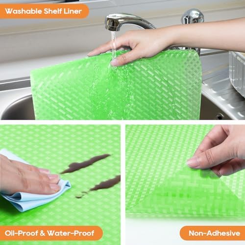 Shelf Liners for Kitchen Cabinets, Fridge Liner Green 11.8"× 59" - Image 4