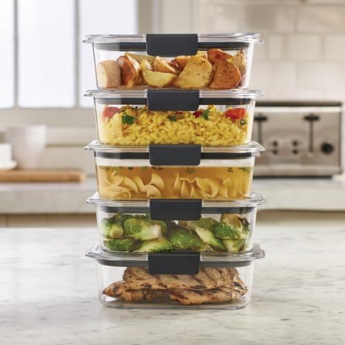 Rubbermaid Brilliance Tritan Plastic Food Storage Containers BPA Free Airtight Lids Ideal for Lunch Meal Prep & Leftovers Set of 5 (3.2 Cup) - Image 6