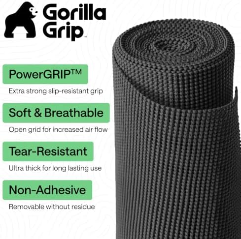 GORILLA GRIP powerGRIP Drawer Shelf and Cabinet Liner, 12"x30', Charcoal - Image 2