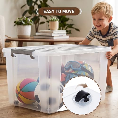Citylife 8-Pack 69 QT Clear Plastic Storage Bins with Latching Lids - Image 3