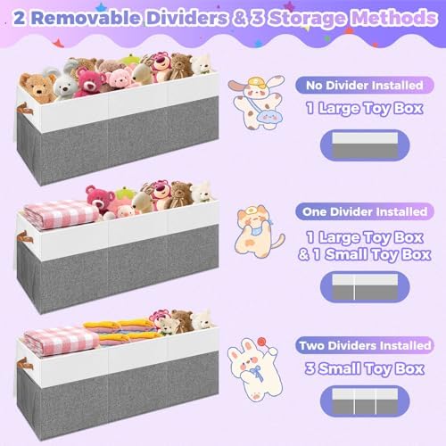Extra Large Toy Box, Collapsible Toy Storage Chest with Lids, 40"X14"X16" - Image 7