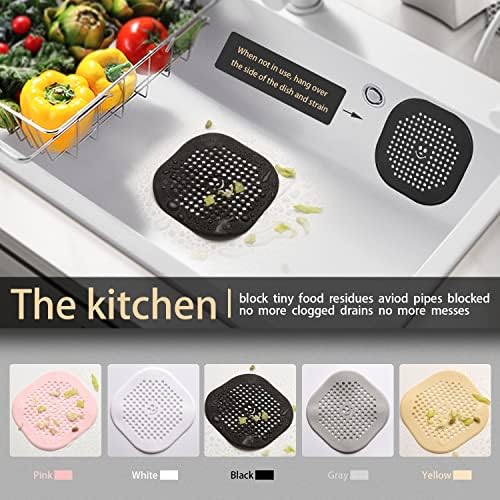 2 Pack Drain Hair Catcher Silicone Drain Cover Hair Stopper with Suction Cup for Shower Kitchen Bathroom Light Purple - Image 3