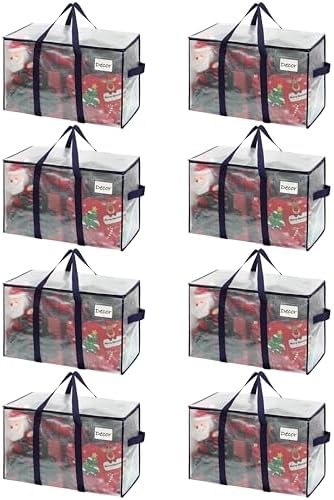 VENO 8 Pack Heavy Duty Moving Bags, Extra Large Storage Bags with Reinforced Handles & Strong Zippers, Foldable & Reusable Moving Box Alternative for Clothes & Dorm Storage by Veno