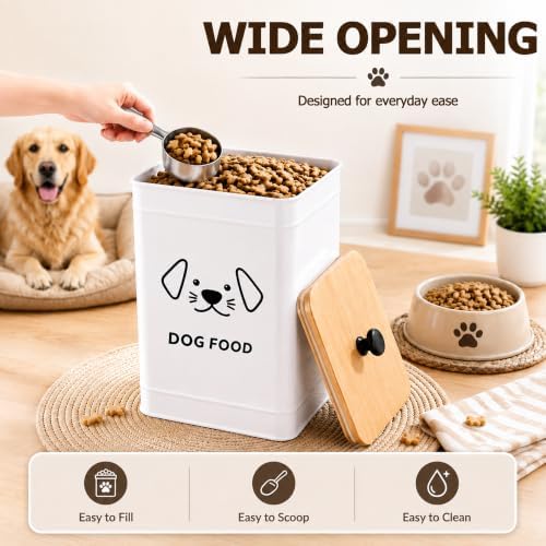 Dog Food Storage Container 6.7"W x 9.3"H Airtight Metal Canister - Image 6