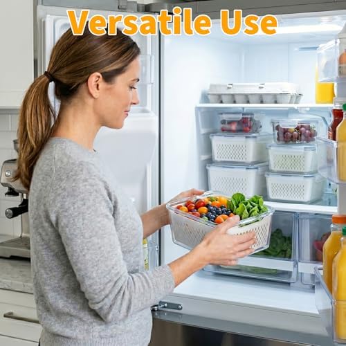Runhike Strawberry Container Fruit Storage Containers for Fridge 3 PCS - Image 5