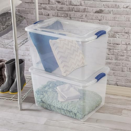 66 Qt Clear Storage Bins with Lids, Stackable Plastic Organizer (4) - Image 3