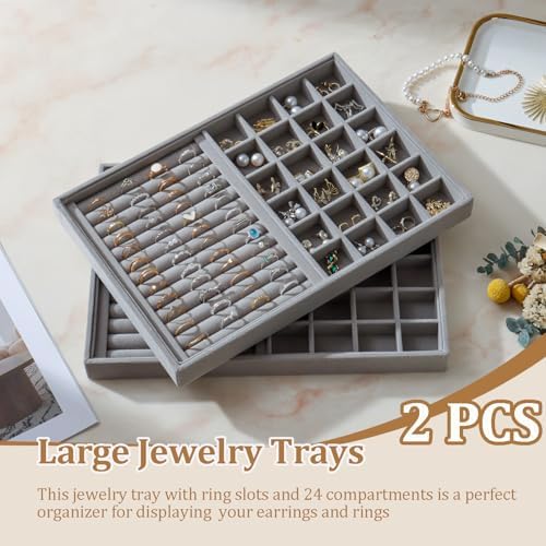 Large Velvet Jewelry Tray Display Drawer Inserts 2 Pack - Image 2