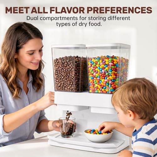 Cereal Dispenser Countertop 2 Pack 3L, 6L Large Dual Control - Image 4