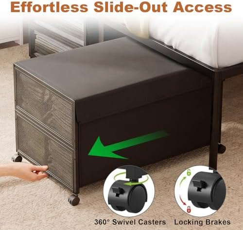 Fokyfok 2Pack Under Bed Storage Containers,16 inch Height,31 inch Long - Image 5