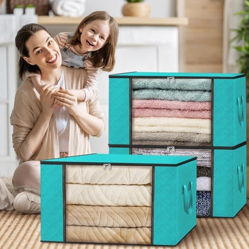 Fab totes 10 Pack Storage Bags for Clothes Blanket Storage Bins with Lids - Image 7
