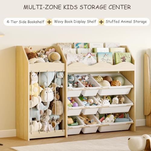EXPERLAM Toy Storage Organizer, Scalloped Bookshelf, Plush Holder, 9 Bins - Image 3