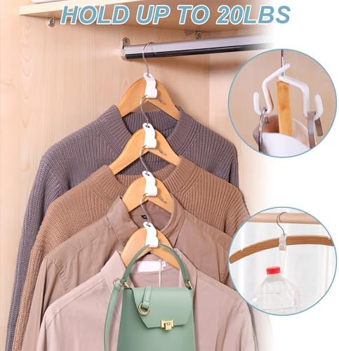 50 PCS Space Saving Hanger - Clothes Connector Hooks, Stacking Space Saver, Plastic Closet Organizers and Storage Extender for Heavy Duty Cascading Connection - Image 5