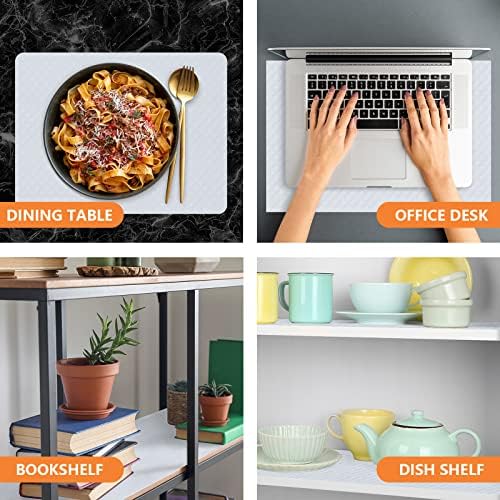 Shelf Liners for Kitchen Cabinets Non Adhensive,White 17.5"× 236.2" - Image 2