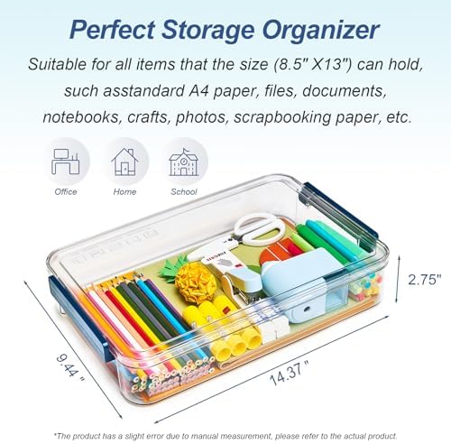 CATOOMUU 16-Pack 9x13 Shallow Flat Clear Plastic Storage Boxes - Image 2