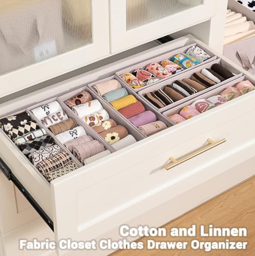 MURRI&MURRDI Mini Foldable Clothes Drawer Organizer 6 Pcs, Small Fabric Storage Organizer for Nursery, Sock, Underwear, Bra, Belt, Tie, Scarves , Gray - Image 7