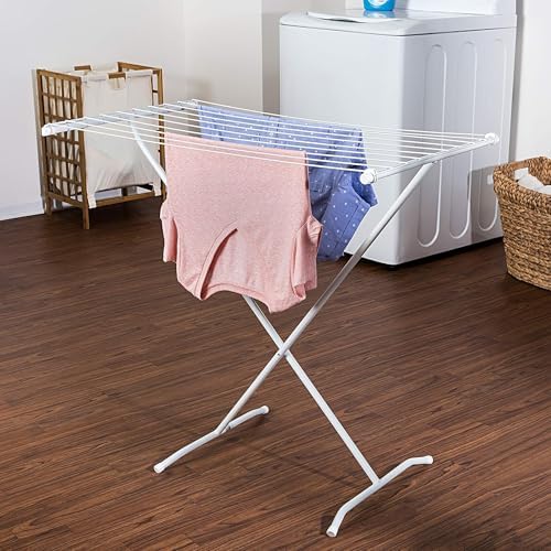 Honey-Can-Do Collapsible Clothes Drying Rack – Sturdy Metal X-Frame, Space-Saving Towel & Laundry Rack for Indoor/Outdoor Use, Foldable Design for Laundry Organization - Image 2