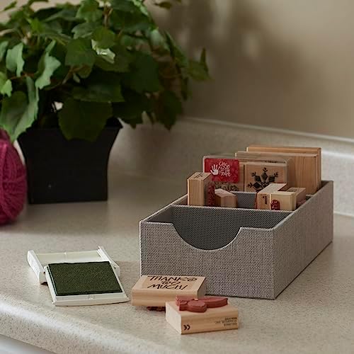 Household Essentials Grey 727-1 Deep 3 Section Drawer Organizer Box for Storage | 12 in x 6.13 in x 3.13 - Image 5