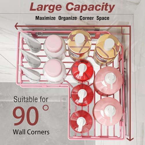 Youvip 4-Pack Adhesive Corner Shower Caddy with Soap Holder, No Drilling Wall Mounted Shower Shelves-Rustproof, Organizer for Bathroom, Kitchen & Home Decor. Pink - Image 4