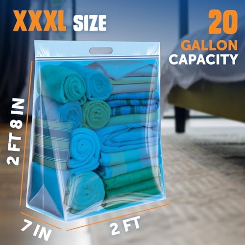 Ziploc Big Bags XXXL, Reusable Large-Capacity Plastic Storage Bags, 6 count, 20 Gallons (Pack of 12) - Image 2