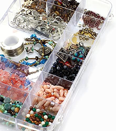 Exptolii 18 Grids Plastic Organizer Box with Dividers, Clear Compartment Container Storage for Beads Crafts Jewelry Fishing Tackles, Size 7.9 x 6.2 x 1.2 in - Image 6