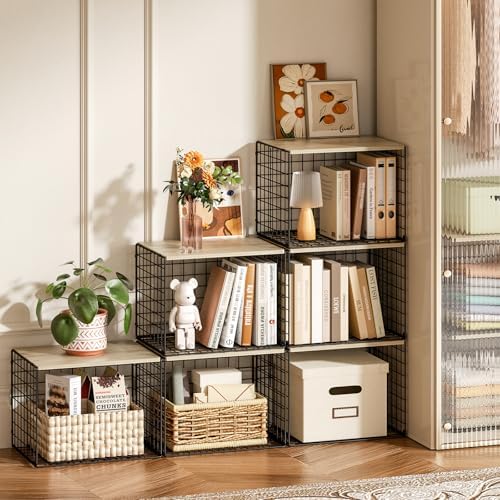 Extra-Long Closet Organizers and Storage with Top Board, 3 Pack Stackable Closet Shelf Organizer, Double Storage Design Clothes Storage Cube/Bin Organizer for Wardrobe,Space-Saving, Black,Sturdy,Metal - Image 4