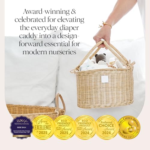 BEBE BASK Premium Baby Diaper Caddy Organizer Basket with Cotton Divider - Image 3