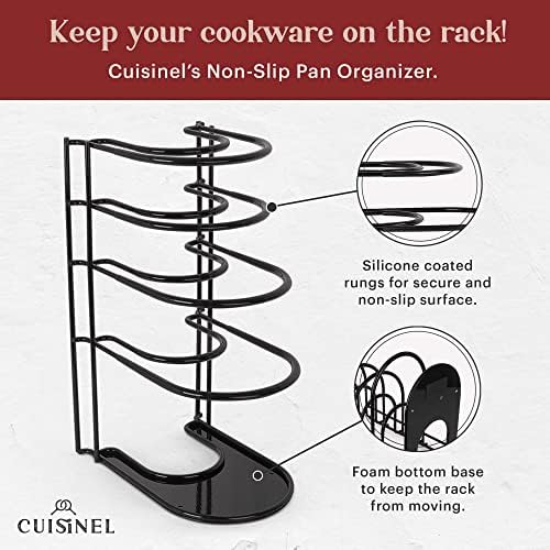 Cuisinel Pan Organizer for Cast Iron, Silicone-Coated 15" Skillet Rack - Image 2