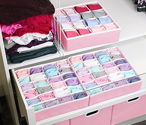 Simple Houseware Sock Drawer Organizer, 3 Pack, Pink - Image 3