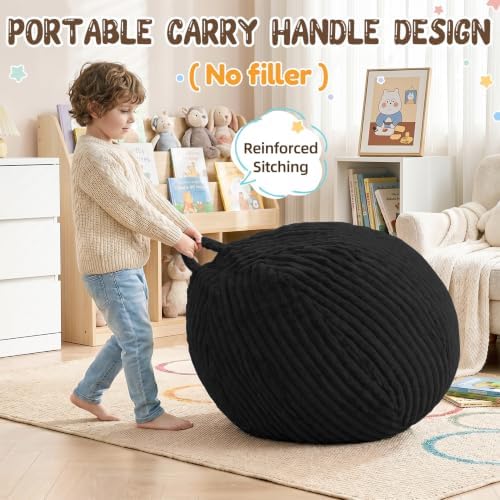 Bean Bag Cover No Filler Stuffed Animal Storage Bean Bag Chair Cover - Image 5