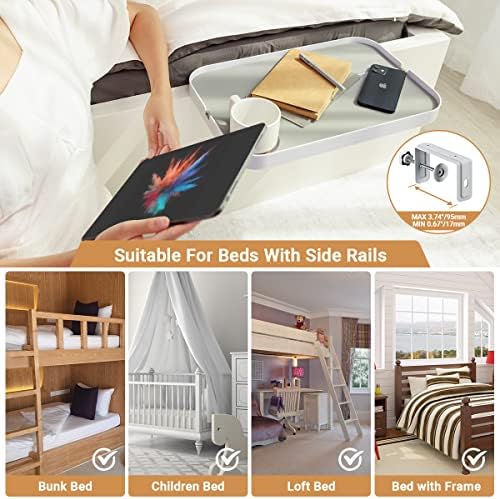 KIWIFOTOS Clip-On Bedside Shelf Nightstand for Dorm Bunk Bed - Image 6