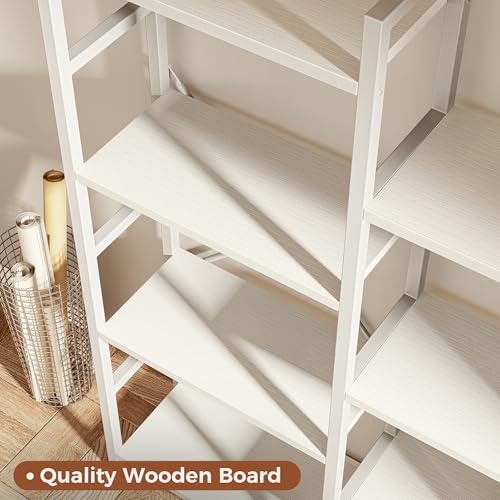 SUPERJARE Triple Bookshelf, Bookcase with 17 Open Display Shelves, Wide Book Shelf Book Case for Home & Office, 6 Tier, White - Image 5