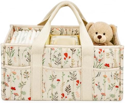 Diaper Caddy Organizer with Removable Dividers | Portable Storage Basket by Unknown
