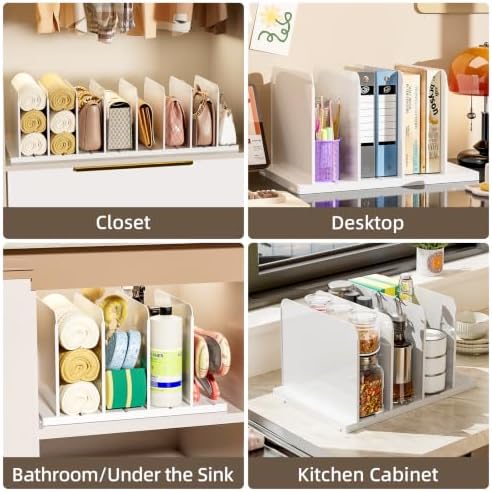 Stackable Purse Organizer for Closet Acrylic Shelf Divider, 2 Pack - Image 5