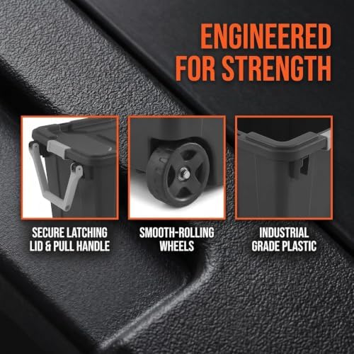 2 Pack Heavy Duty Extra-Large 40 Gallon Rolling Storage Bin - Image 3