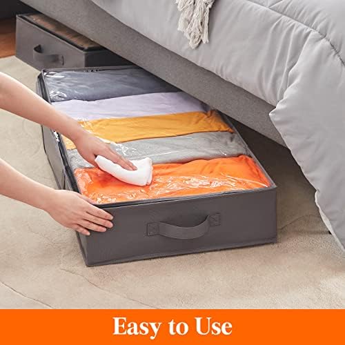 Lifewit 65L 4 Pack Under Bed Storage Container, Blanket Organizer, Gray - Image 4