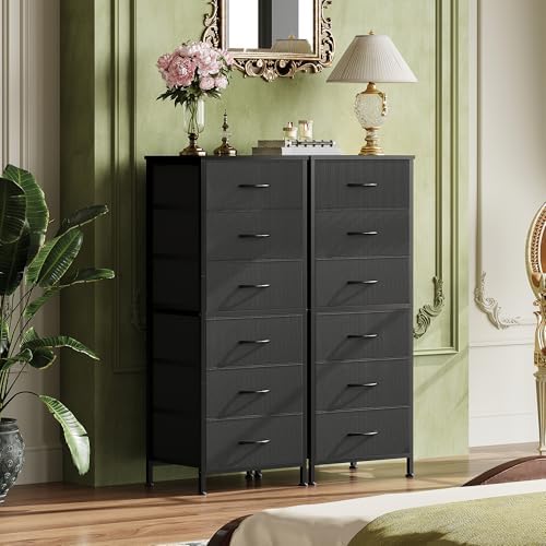 WLIVE Tall Dresser for Bedroom, 6 Drawer Dresser, Black - Image 2