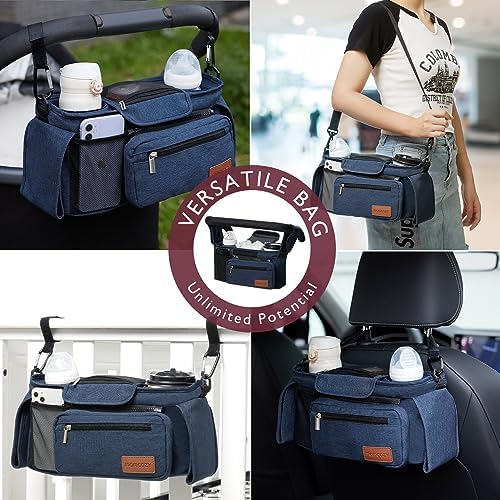 Momcozy Universal Stroller Organizer with Insulated Cup Holder - Image 4